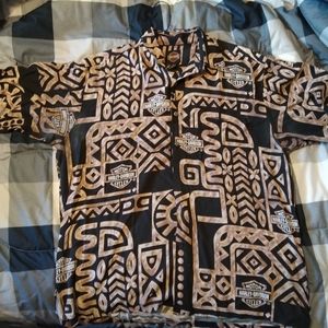 Genuine Harley Davidson Hawaiian Button Down Shirt